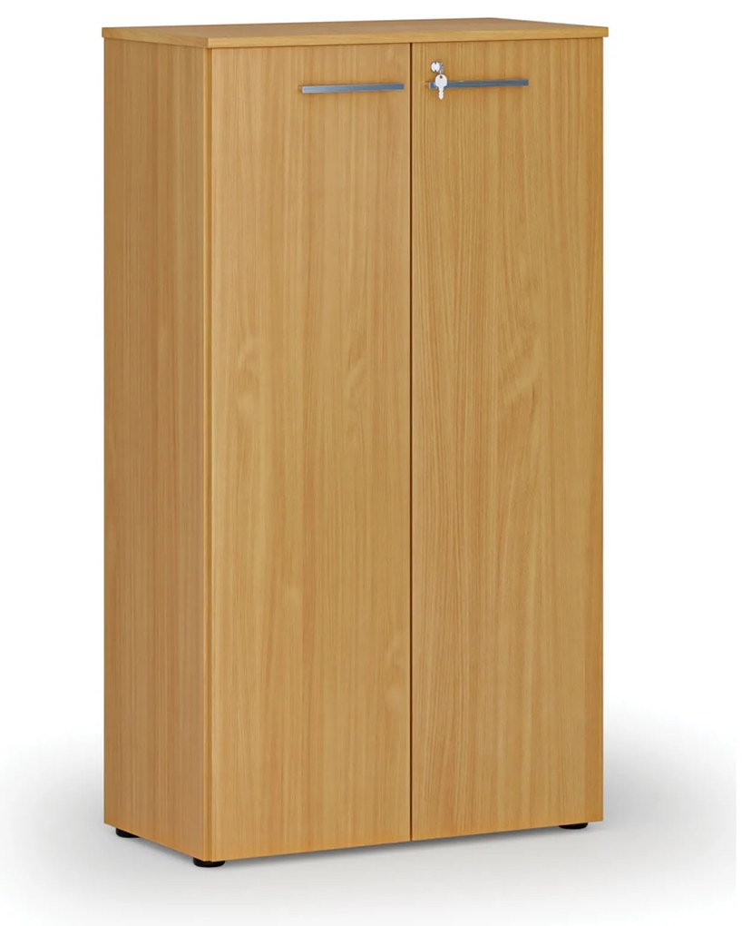 Kancelárska skriňa s dverami PRIMO WOOD, 800 x 420 x 1434 mm, buk