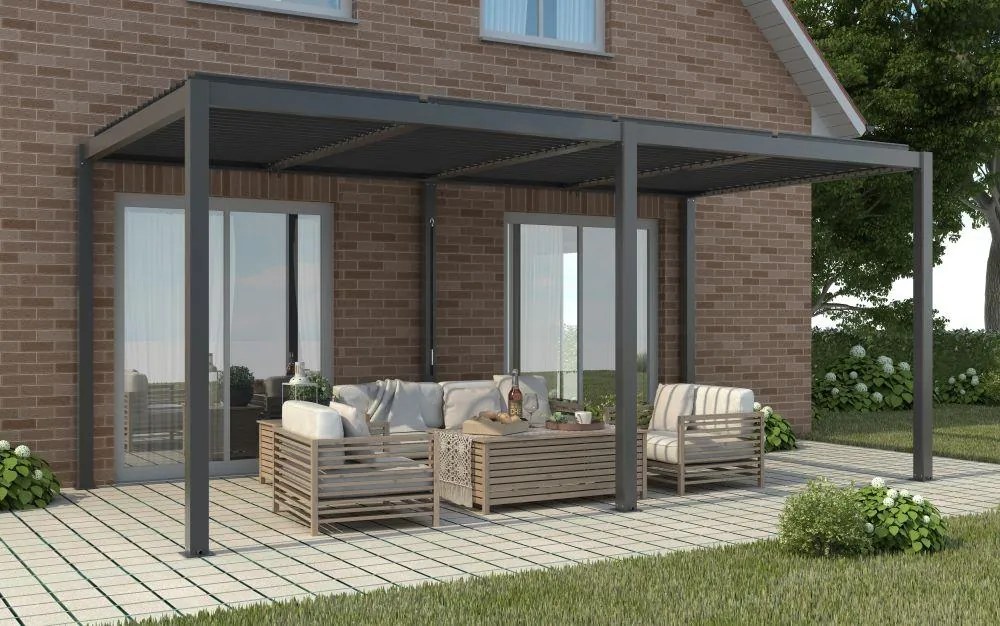 Hliníková bioklimatická pergola s lamelami 7.8 x 3 M