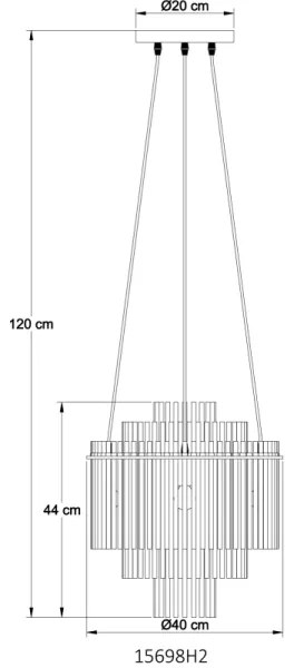 Globo 15698H2 - Luster na lanku GORLEY 5xE14/40W/230V čierna