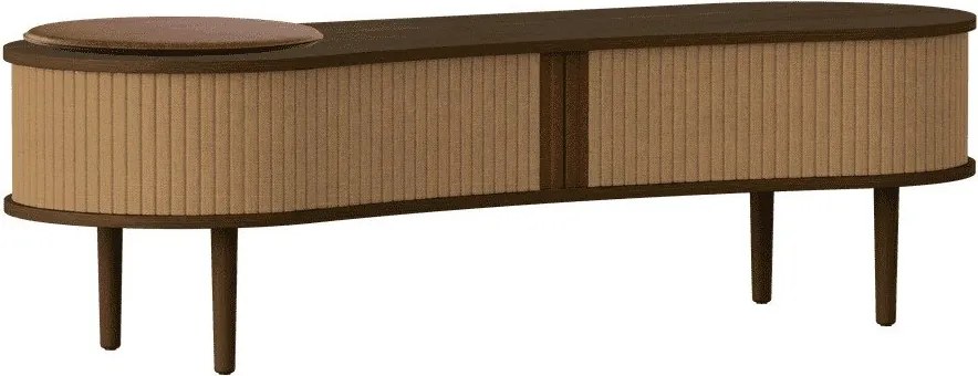 Hnedo-svetlohnedý TV stolík v dekore duba 140x40x46 cm Audacious – UMAGE