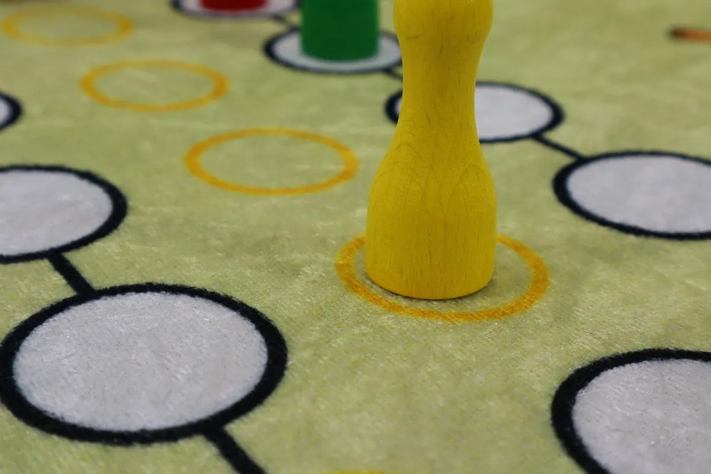 Ayyildiz, Aladinovo Človeče nehnevaj sa + figúrky a kocka, kusový koberec, 100x100, viacfarebná, detská izba