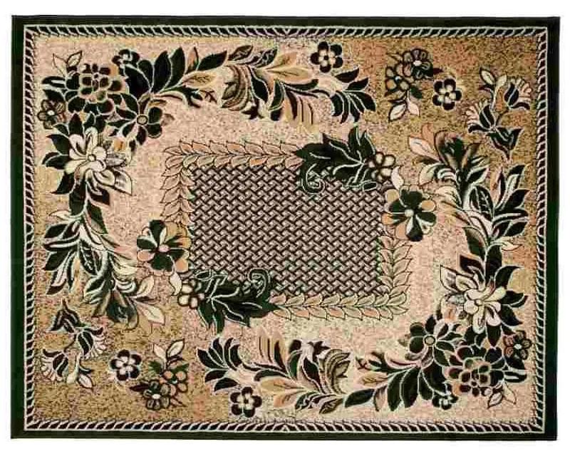 Kusový koberec PP Kvety zelený 130x190cm