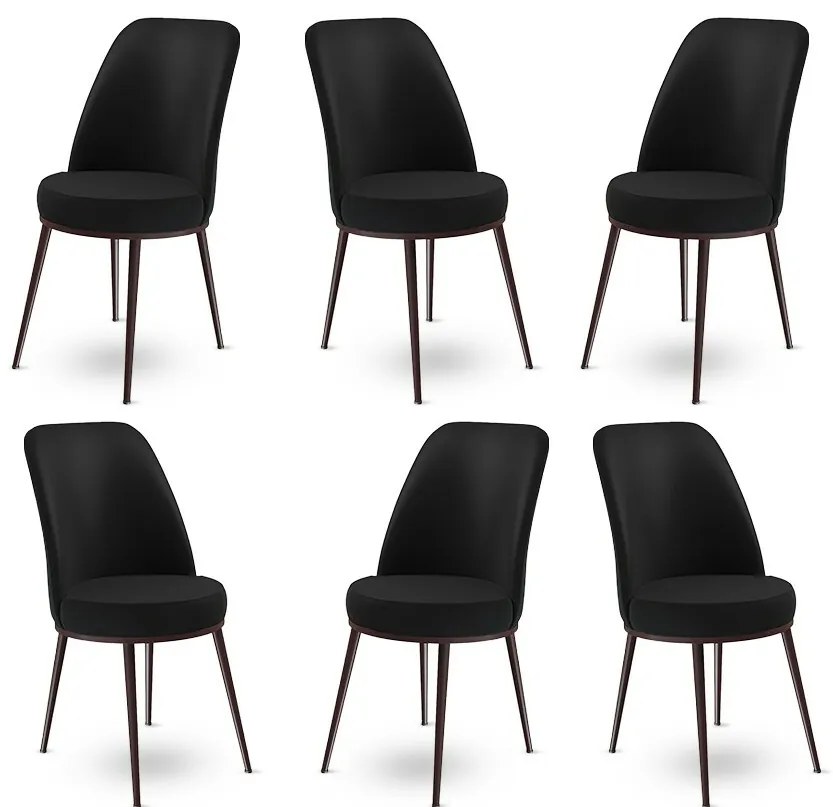 Sada jedálenských stoličiek Dexa Black, 6 ks