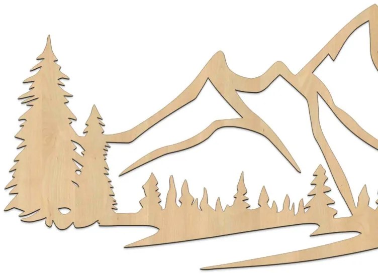 Drevený obraz Hory a les – moderná dekorácia na stenu | SENTOP FB-HDF0414