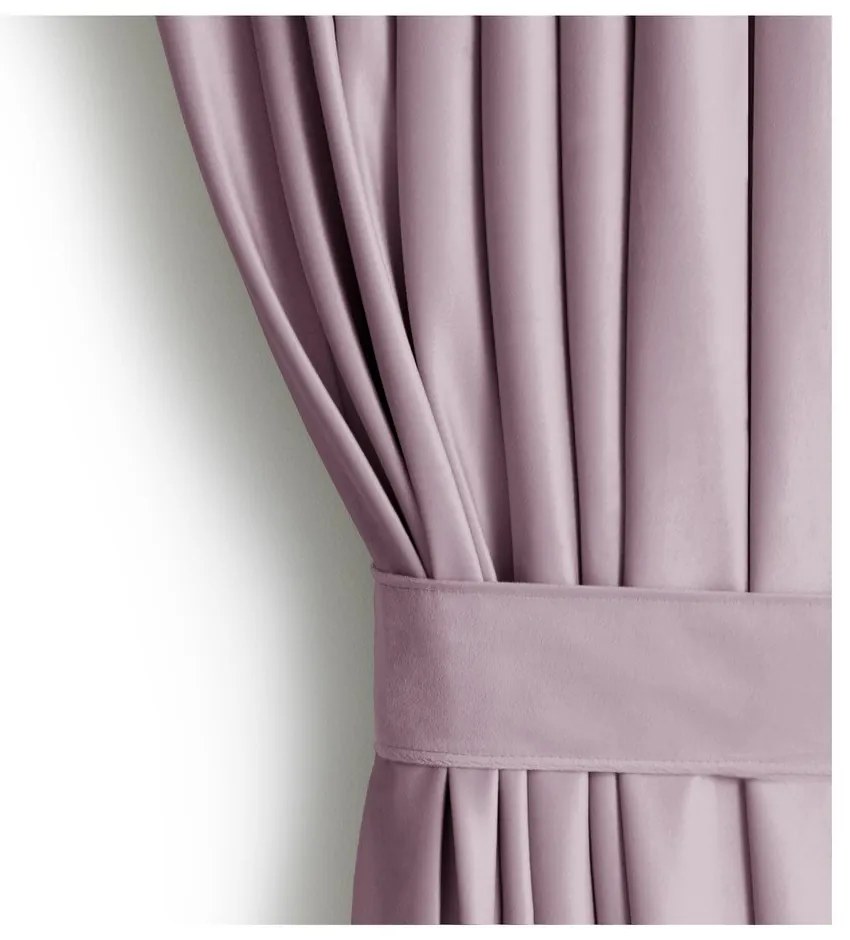 Svetloružový zamatový dimout záves 140x270 cm Eyelets – Restilo