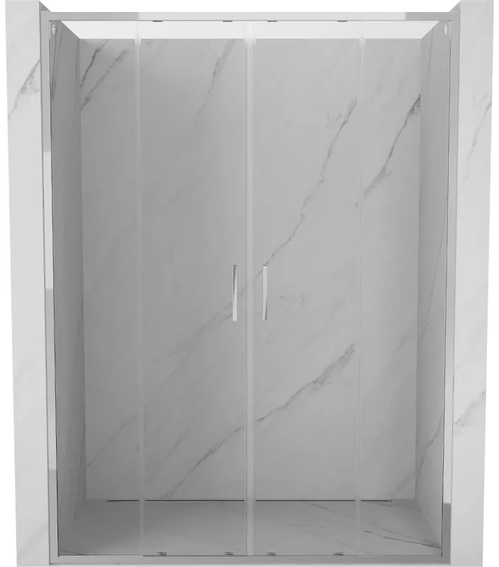 Mexen Exo, 2-krídlové posuvné 130x200 cm, 6mm číre sklo, chrómový profil, 8152-130-000-01-00