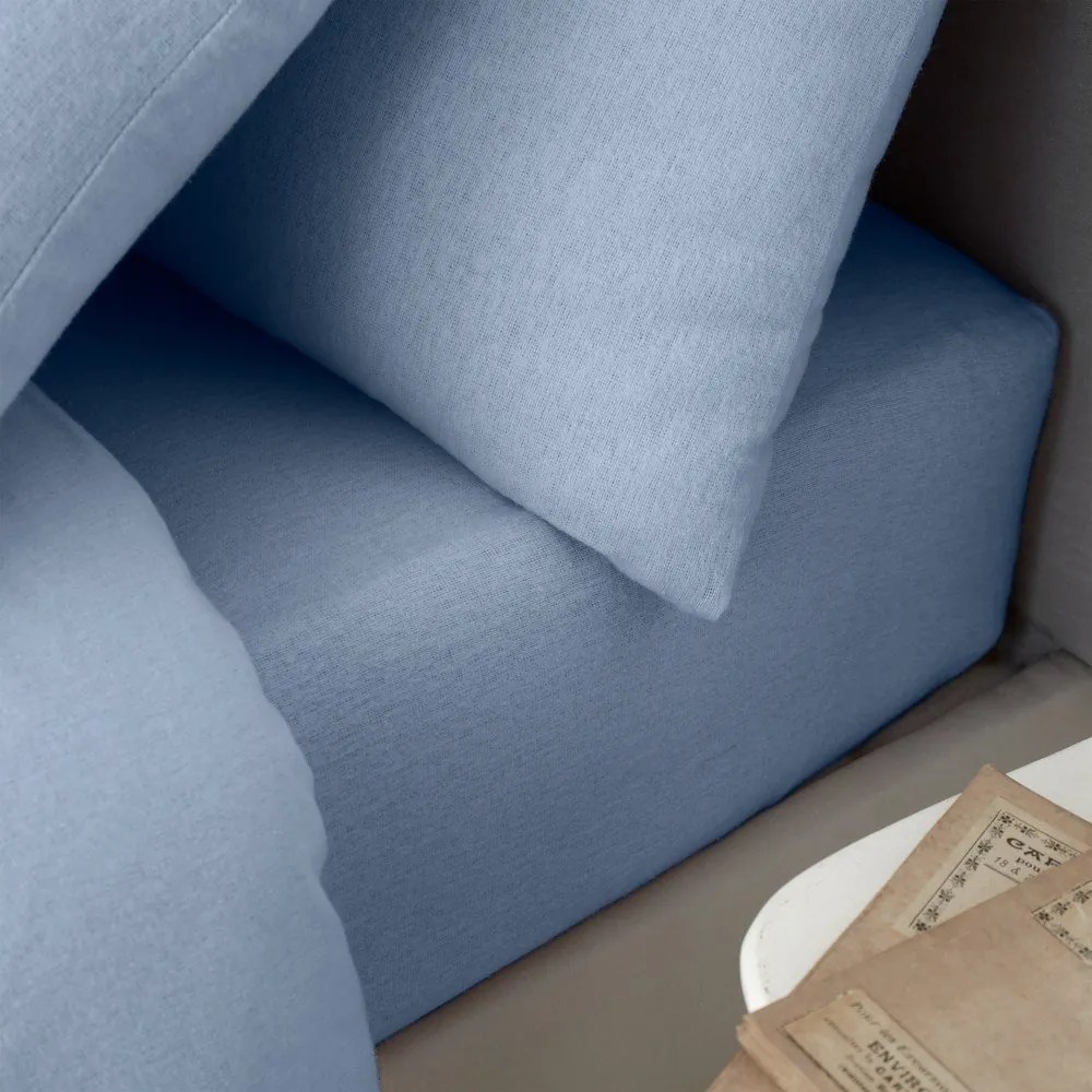 Svetlomodrá napínacia flanelová plachta 135x190 cm Brushed – Catherine Lansfield