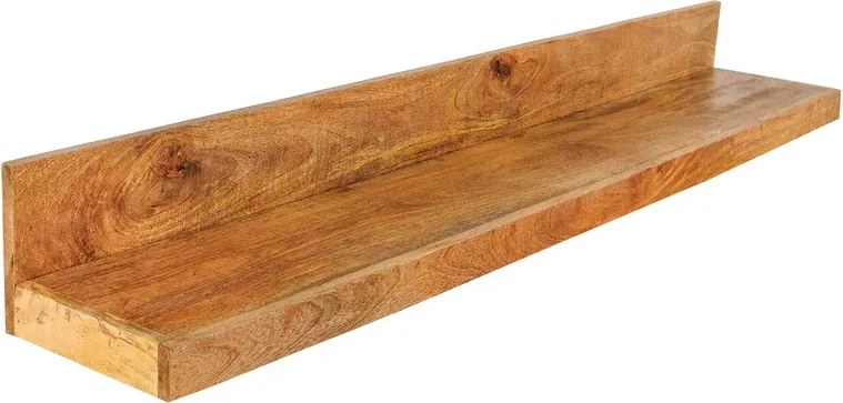 Dizajnová nástenná polica Elegant 140 cm mango