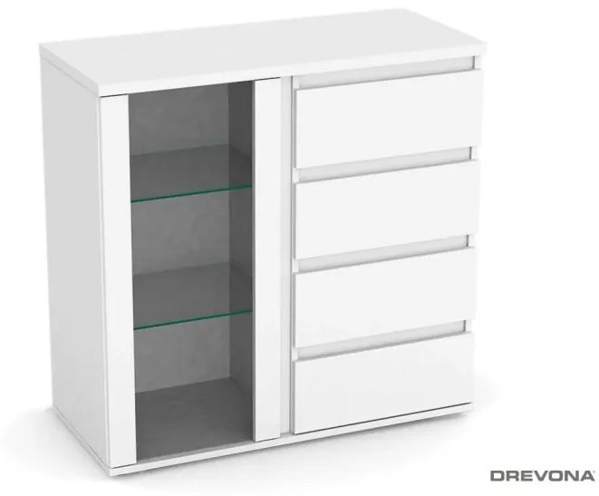 Drevona, komoda, REA AMY 9, biela