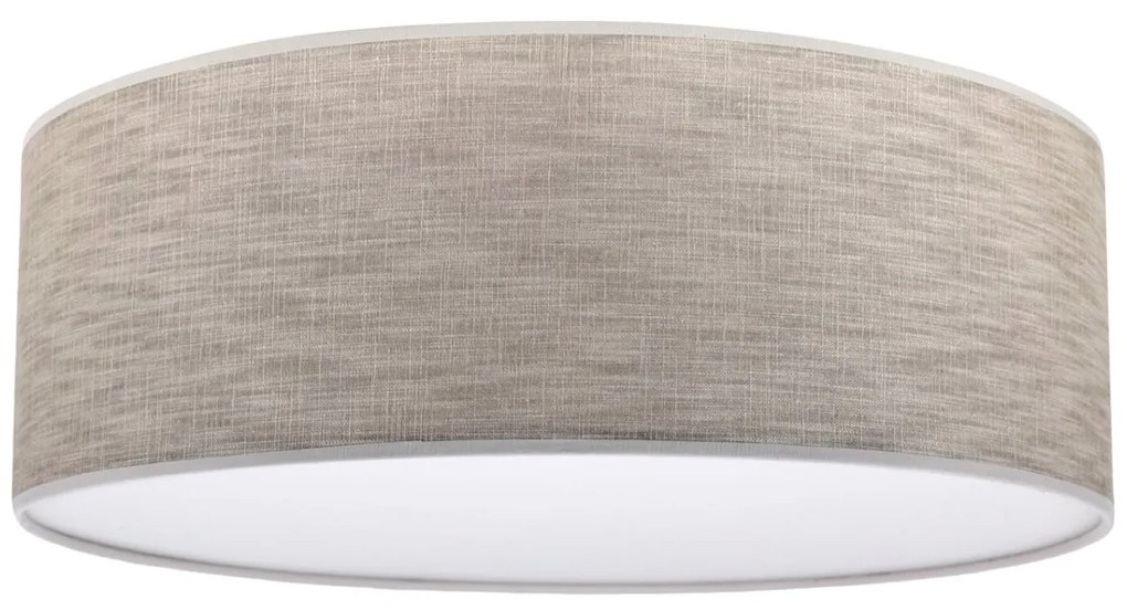 Stropné svietidlo Stone, 1x béžové textilné tienidlo/biele PVC tienidlo, (biele plexisklo), (fi 40cm)