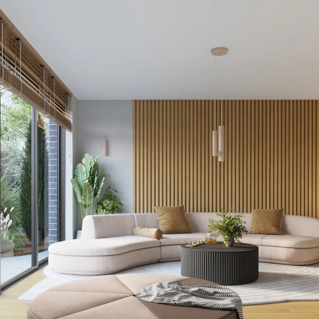 Stropné svietidlo Karbon, 1x tmavobéžové hliníkové tienidlo, (60 cm)