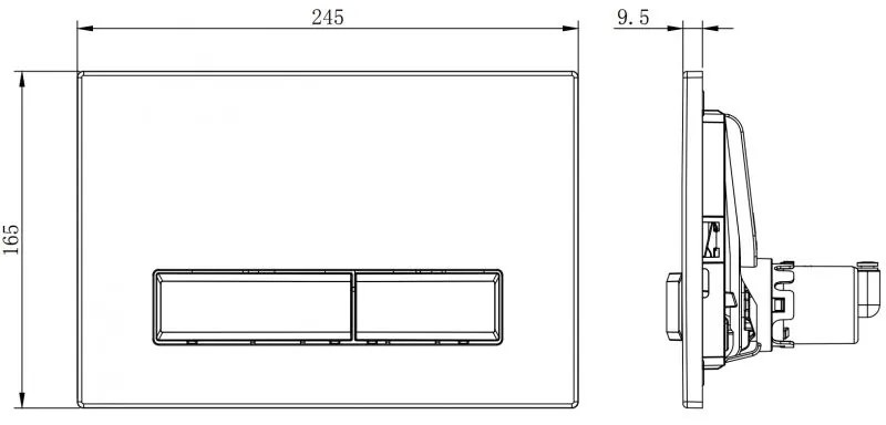 Mexen Fenix Air 09, pneumatické dvojité tlačidlo na splachovanie, biela lesklá, 6A0900