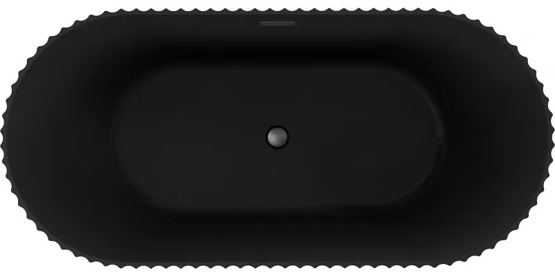 Mexen Paola, voľne stojaca vaňa, drážkovaná, 170 x 80 cm, čierna matná, grafitová matná, 52721708071-95