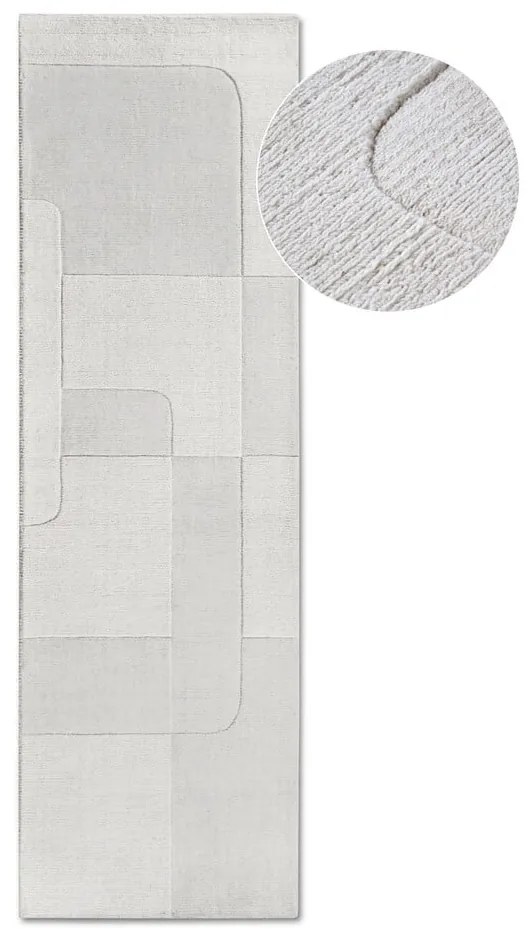 Krémovobiely ručne tkaný vlnený behúň 80x250 cm Charlotte – Villeroy&amp;Boch