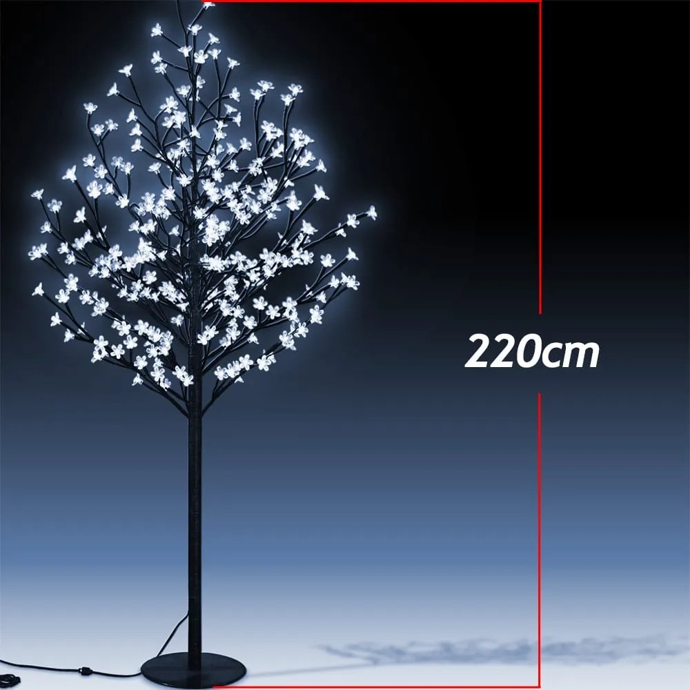 InternetovaZahrada - Svietiaci strom čerešňa 220 cm - biela studená