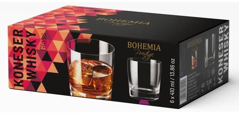 BOHEMIA PRESTIGE KONESER POHÁR NA WHISKY 410ML SADA 6 KS