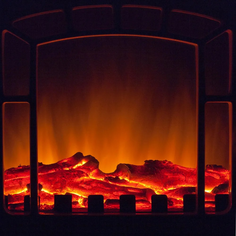 InternetovaZahrada Elektrický krb s vyhrievaním ventilátora a ohňom 2000W Čierny