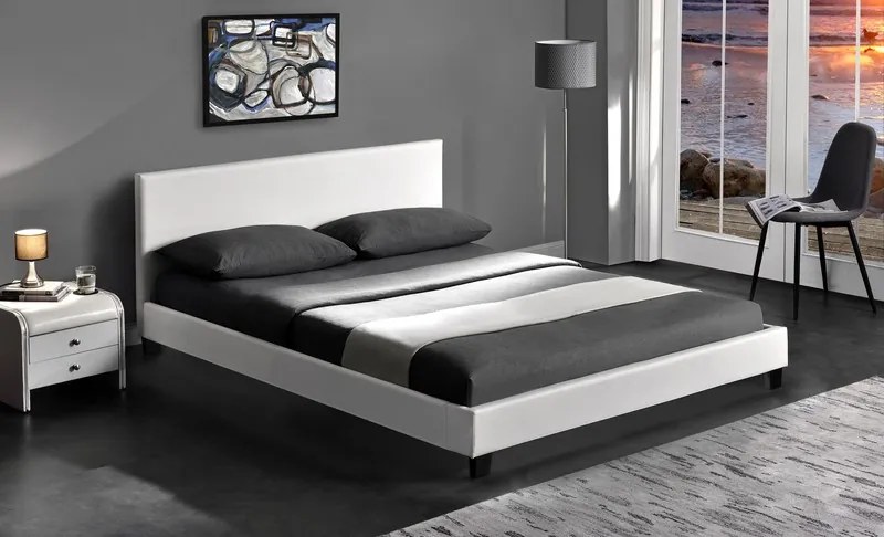 Čalúnená posteľ Permo 160x200cm, biela