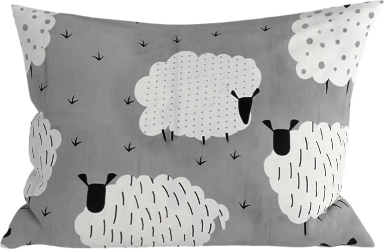 Polybavlnená obliečka na vankúš SHEEP POLY 50x70 cm, sivá