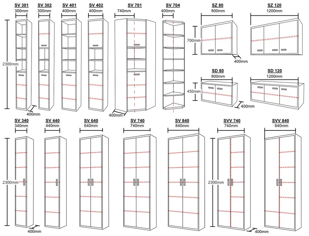 Nabytekmorava Sklápacia posteľ VS 21054, 200 x 90cm Typ farebného prevedenia: Dub sonoma svetlý / dvere biele LESK