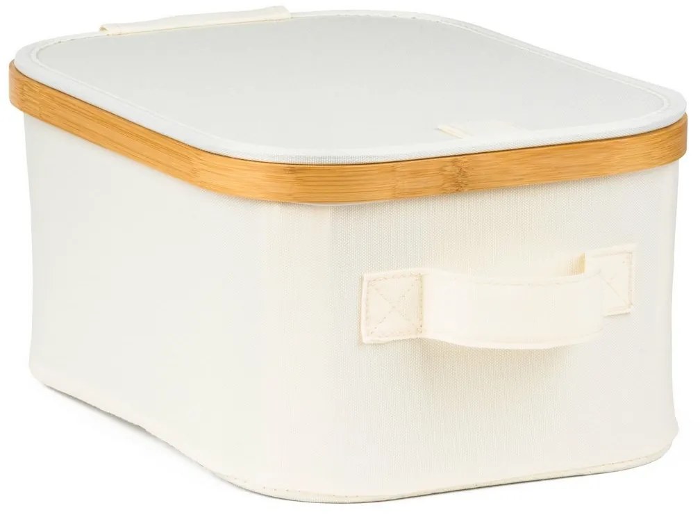 Úložný box G21 24 x 30 x 15 cm, bambusový s vekom, béžový