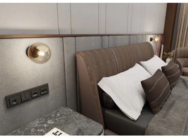 Nástenné svietidlo ROSSI 1xE14/10W/230V čierna/béžová