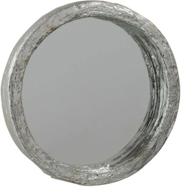 Okrúhle  strieborné nástenné zrkadlo Silv - Ø 25*4cm