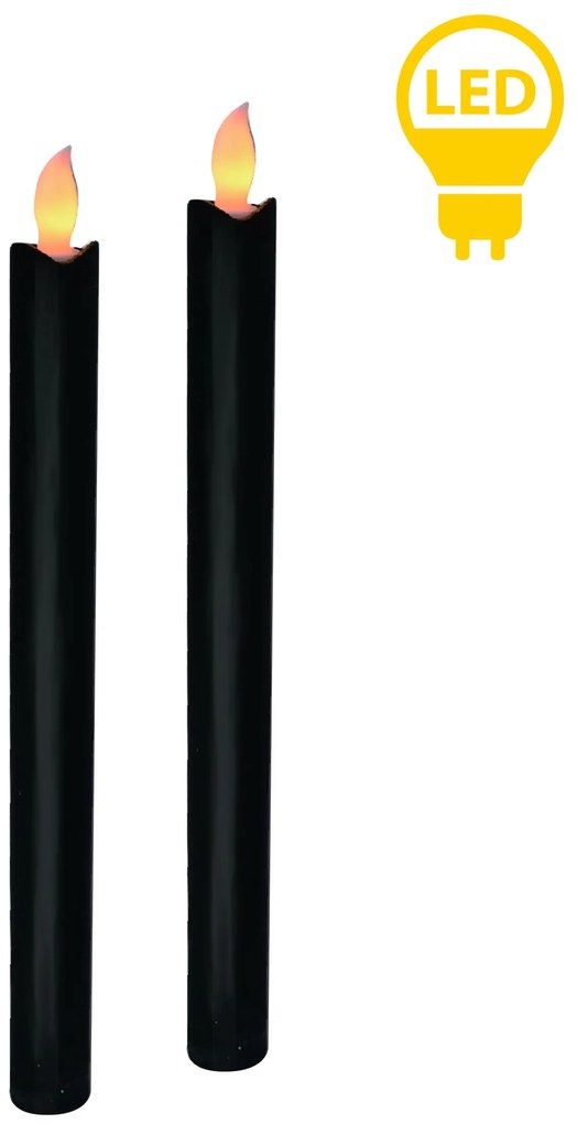 Sada 2 ks LED svíček IDALIA černá