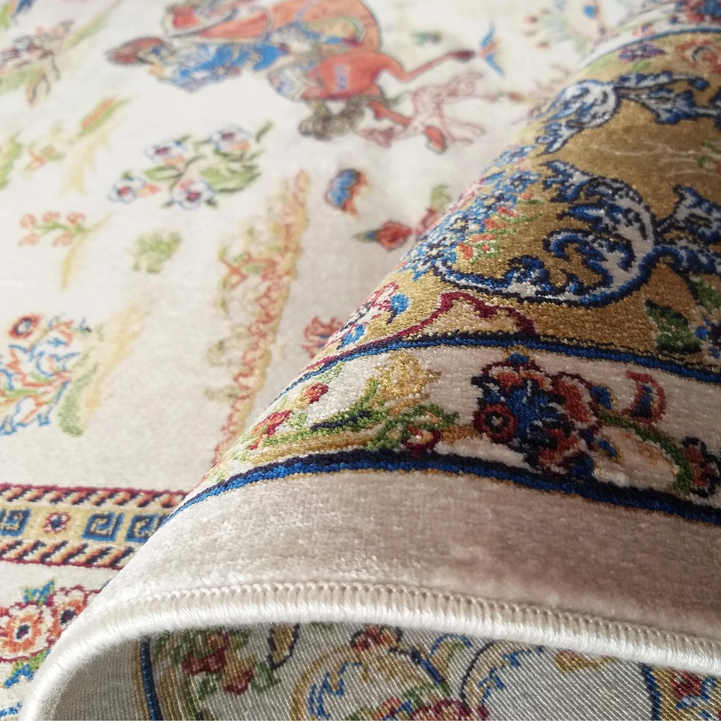 DY Hodvábny exkluzívny koberec Qum Silk 10 - krémová Rozmer: 160x230 cm