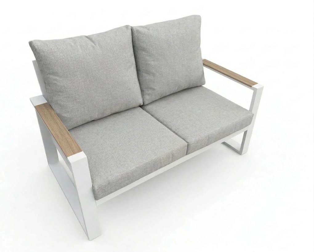 Súprava záhradného nábytku pre 4 osoby Houseland Aurora biela/sivá