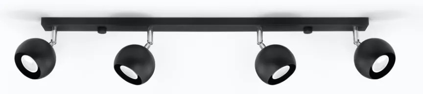 Bodové svietidlo Oculare, 4x čierne kovové tienidlo, (možnosť polohovania)