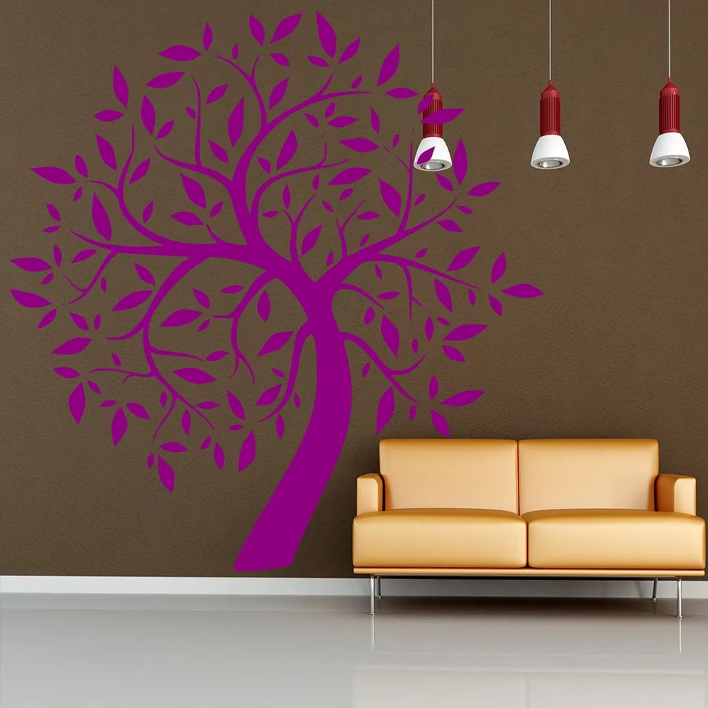 Veselá Stena Samolepka Listnatý strom Farba: oranžová, Veľkosť: 60 x 60 cm