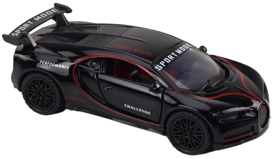 LEAN TOYS Športové auto 1:32, kovové - čierna