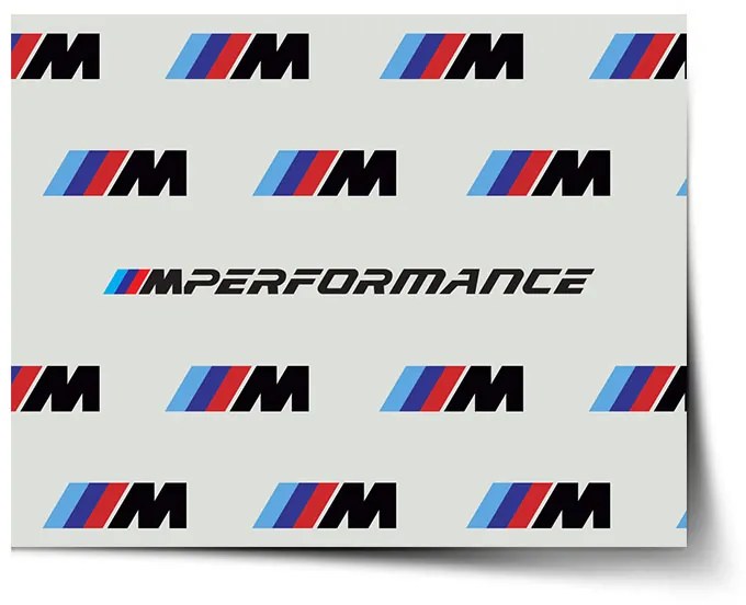 Sablio Plagát MPERFORMANCE biely vzor - 90x60 cm