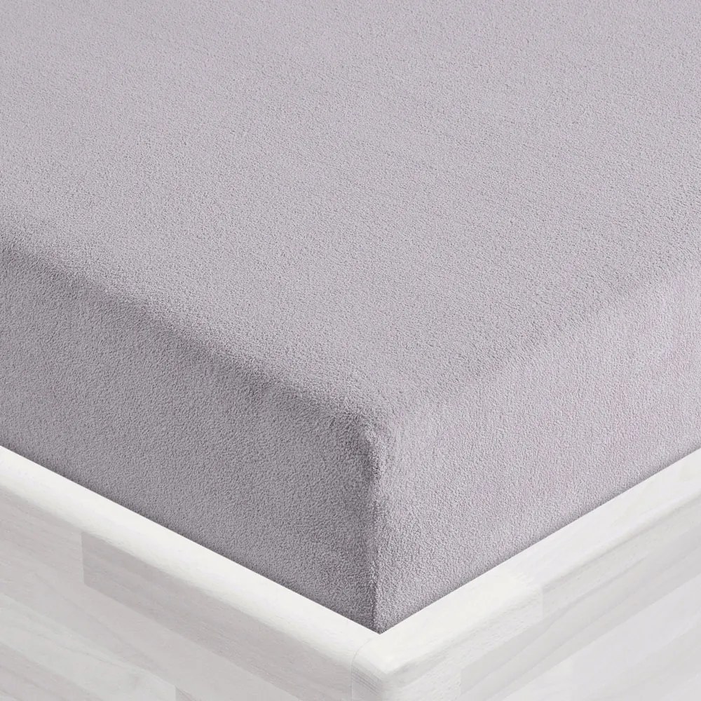 Froté napínacie prestieradlo FR-028 Svetlo sivé 200 x 220 - výška 20 cm