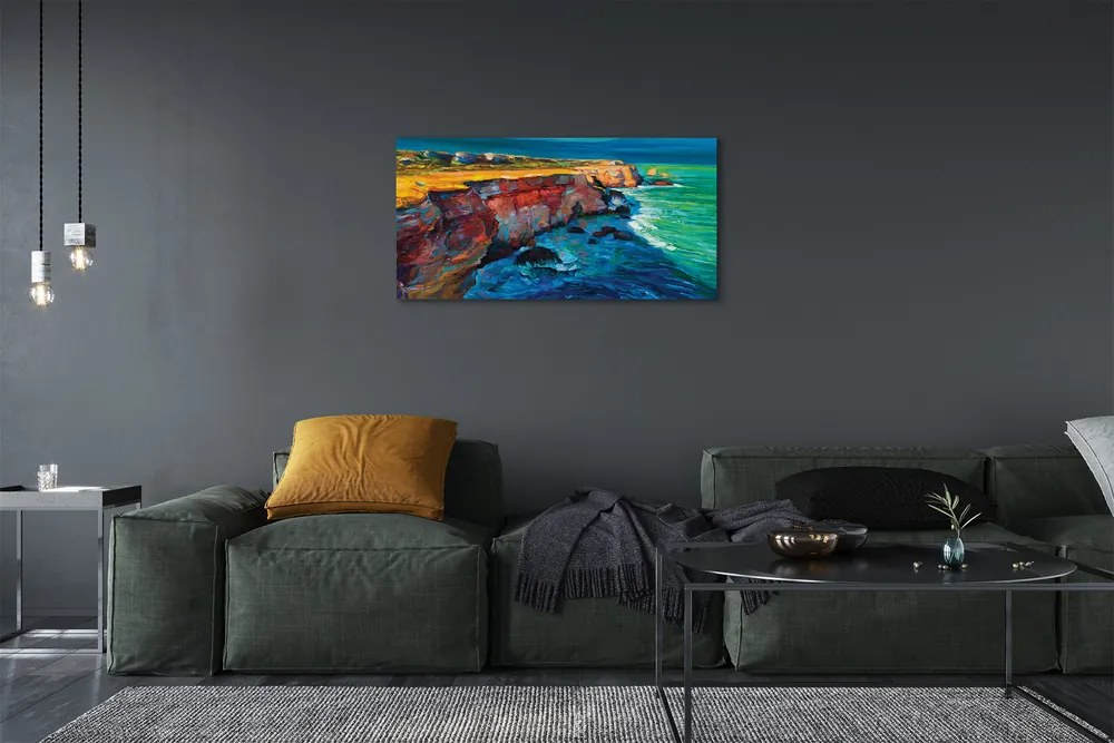 Obraz canvas Morská oblohy skaly 140x70 cm