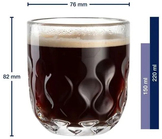 Leonardo pohár na cappuccino Gocce 220 ml 2 ks