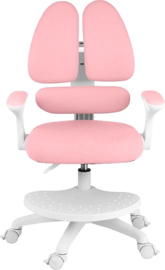 Detská rastúca stolička Neoseat KIDDY TWO — látka, prateľný poťah, ružová