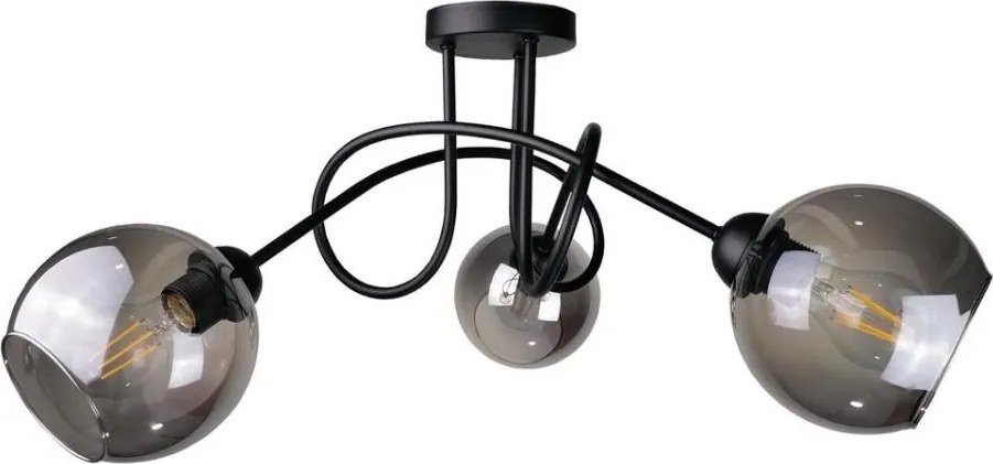 Prisadený luster RIN 3xE27/60W/230V čierna