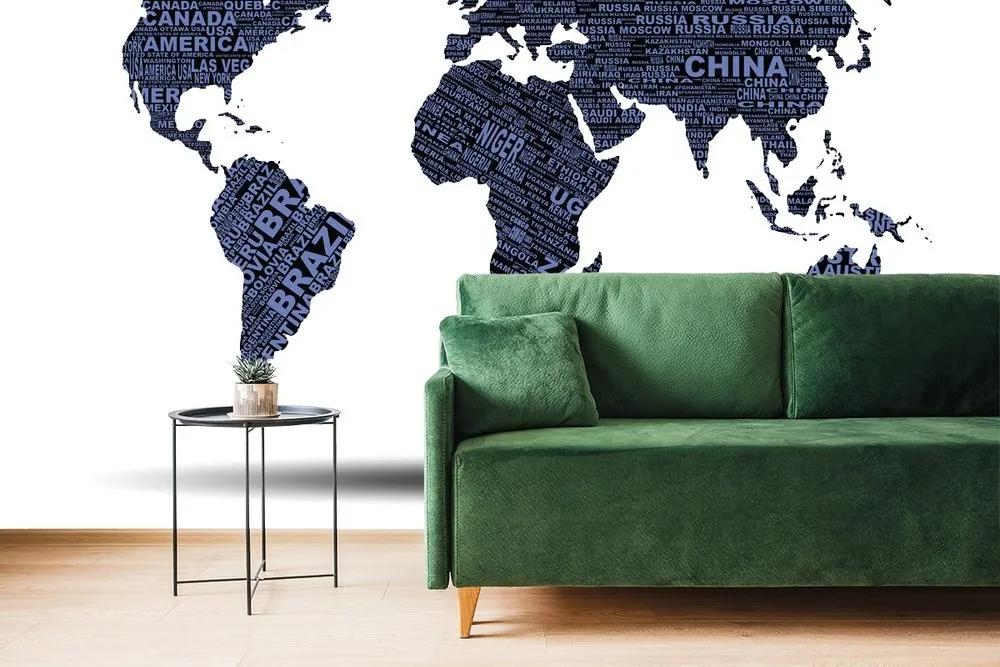 Samolepiaca tapeta mapa sveta - 150x100