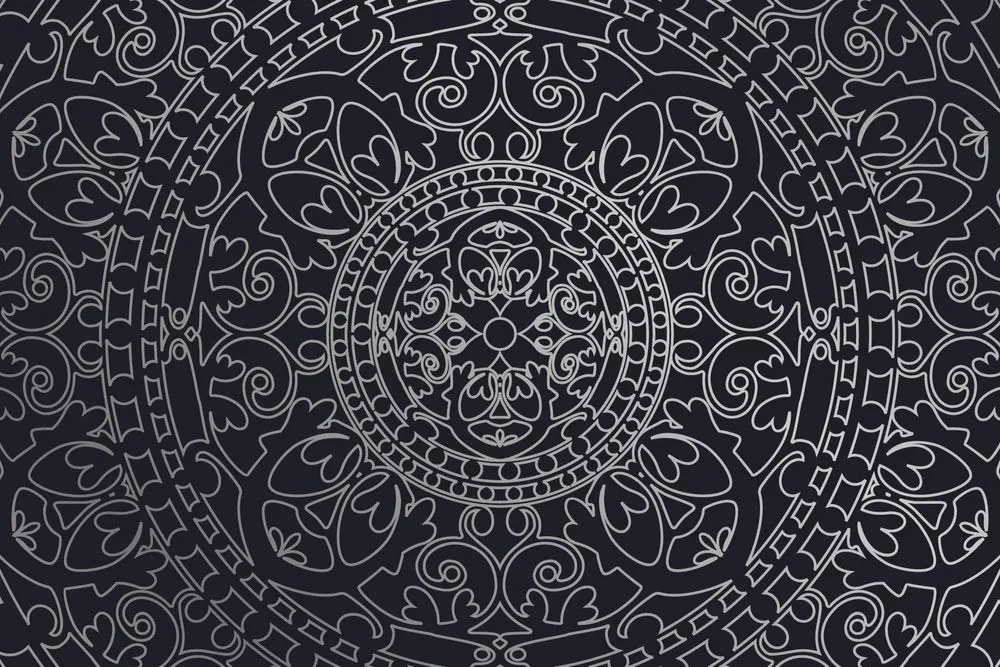 Samolepiaca tapeta orientálny ornament v čiernobielom