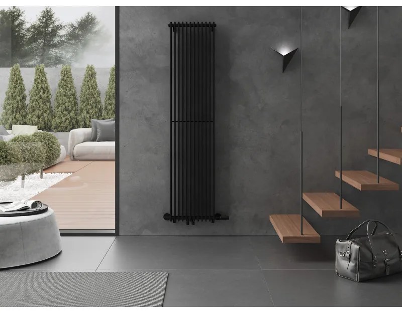 Mexen Kansas, vykurovacie teleso 1800 x 420 mm, 975 W, čierna, W204-1800-420-00-70