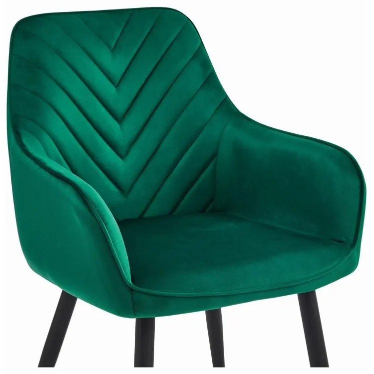 Kreslo NANA -tmavozelený zamat / čierne nohy