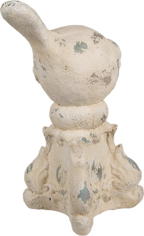 Béžová antik dekorácia vtáčik na podstavci Baroque - 33*21*47 cm