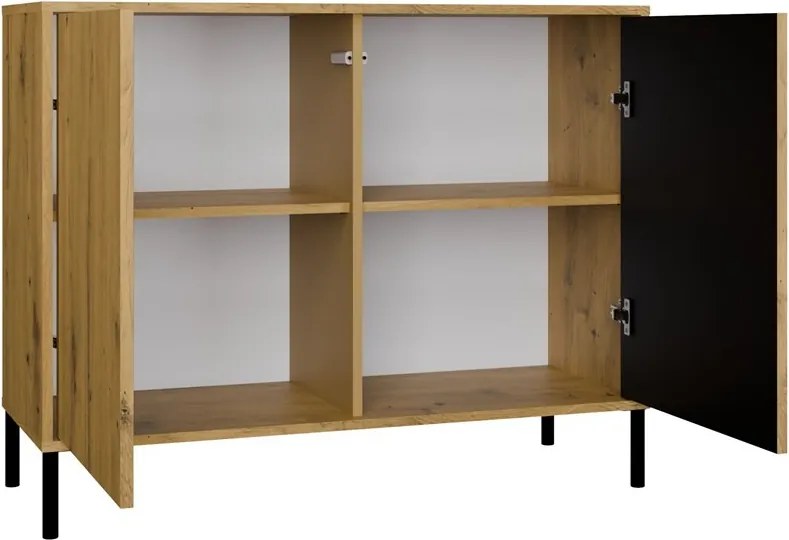 Komoda Kamaro 2D Slim 103 cm II dub Artisan/čierna