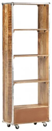 vidaXL Knižnica 56x28x163 cm surové mangovníkové drevo-
