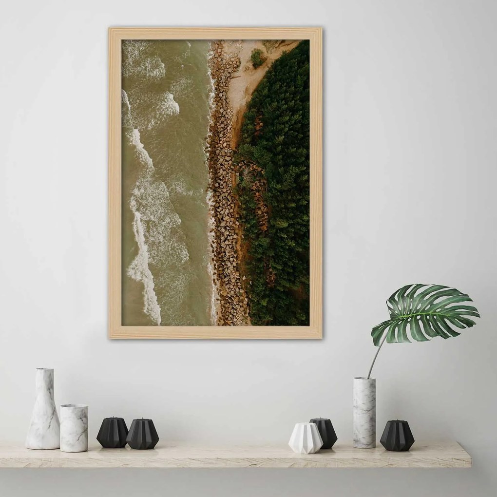 Gario Plagát Pohľad na pobrežie z vtáčej perspektívy Farba rámu: Bez rámu, Rozmery: 30 x 45 cm