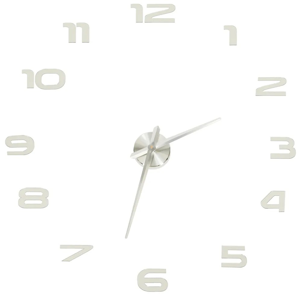 KIK Nástěnné hodiny velké 80-120cm stříbrné 12 číslic