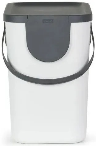 Odpadkový kôš stohovateľný, s nálepkami ALBULA, 25 l, biely/antracit