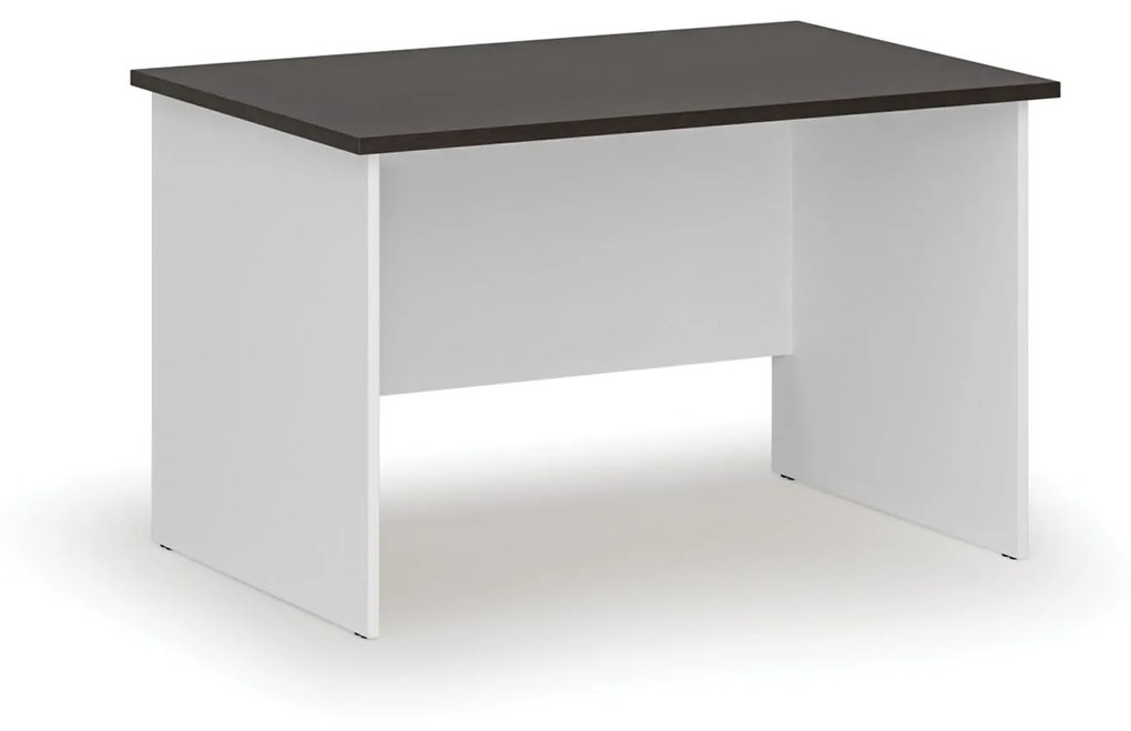 Kancelársky písací stôl rovný PRIMO WHITE, 1200 x 800 mm, biela/wenge